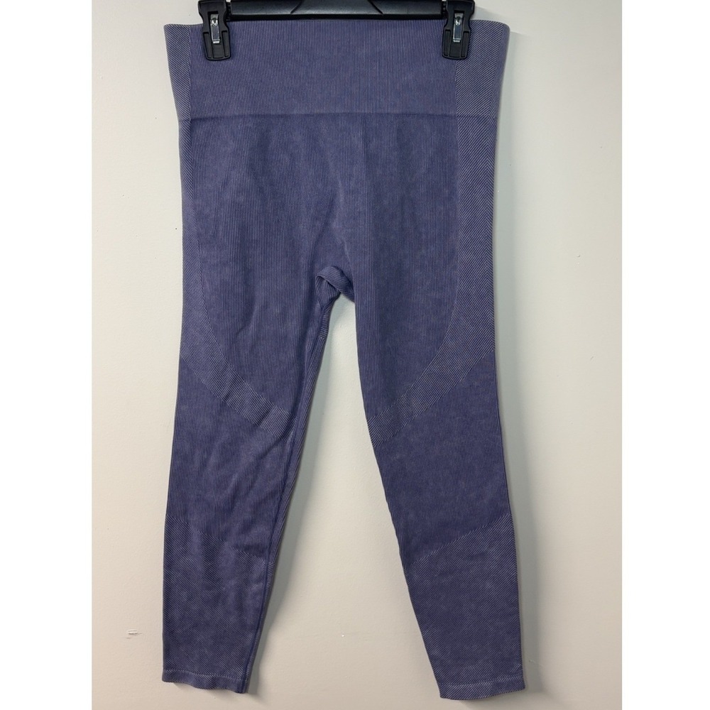 JoyLab | Blue Acid Wash Ribbed Seamless High Waisted Leggings | Size XL